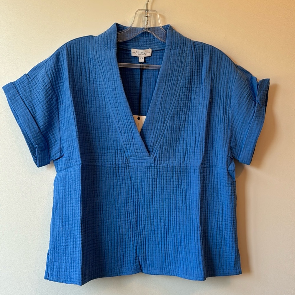 NWT S’edge Jillian Top in Indigo Sz XS